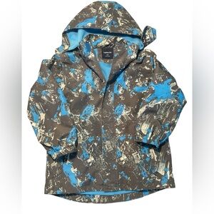 Top & Sky Kid's Lined Rain Jacket, Gray, Blue, & White, Size 150 (US Siz…
